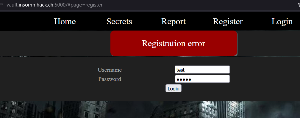 Registration Error