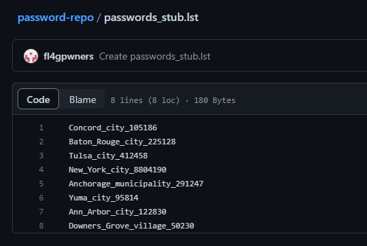 Screenshot of GitHub repo fl4gpwners/password-repo’s passwords_stub.lst