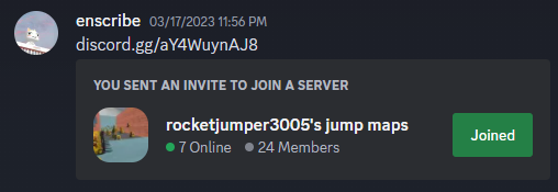 Screenshot of successful Discord embed upon finding correct invite link